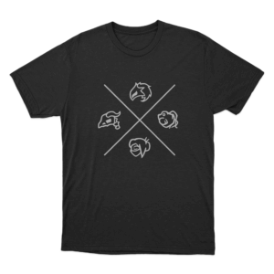 Slay the Spire 4 Character Heads T Shirt Black