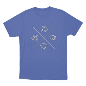 Slay the Spire 4 Character Heads T Shirt Blue